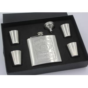 China Pretty Kitchen Household Items 4 Cups 1 Funnel 6 Oz Metal Hip Flask on sale