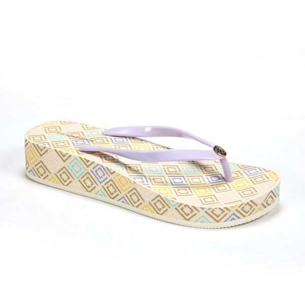 Outdoor Use Women Wedge Flip Flop Wrapped Up Print Ladies Summer Sandals