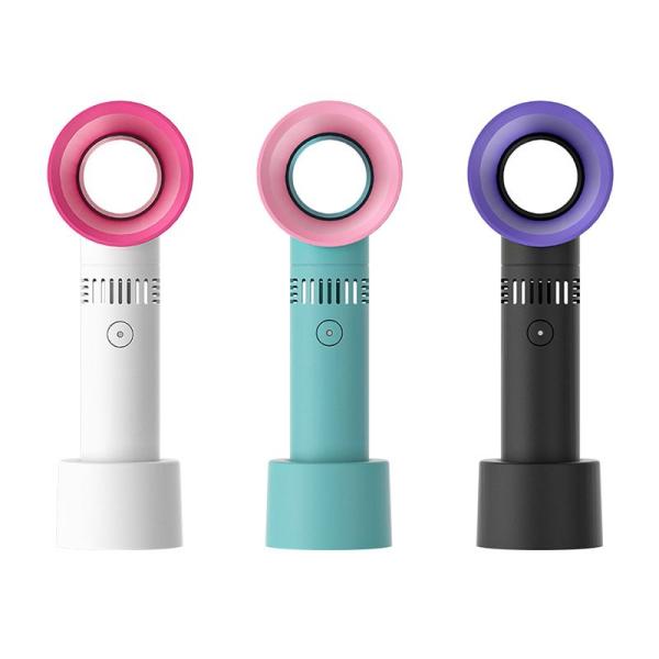 Portable ABS PC Mini USB Charging Handheld Leafless Fan for Desktop Eyelash Blowing