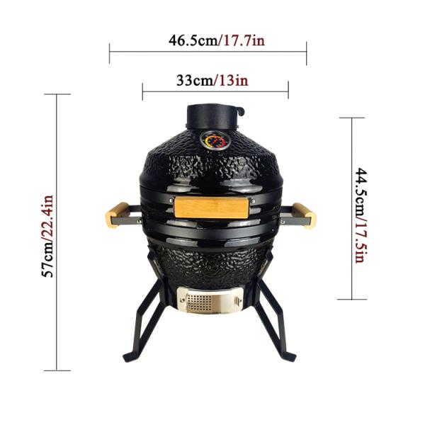 KIMSTONE Red Small Egg Shaped Indoor Charcoal Ceramic Table Bbq Griller ,stainless Steel Table Kamado