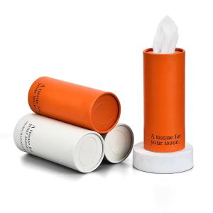 Custom Cylinder Tube Packaging Round Cardboard Boxes Cylinder Tissues Box