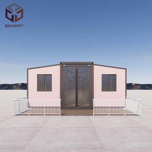 Buy Double Wing Prefab Container House with Broken Bridge Aluminum Window at wholesale prices