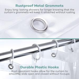 72" x 72" Mildew Resistant Waterproof Odorless Bathroom Shower Curtains