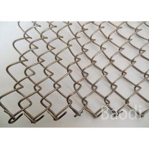 Carbon Steel Galvanized Chain Link Mesh Fence Diamond Pattern With Metal Round