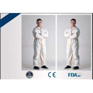 China Long Sleeve Disposable Full Body Protection Suit Anti Wrinkle OEM Acceptable on sale