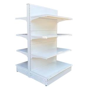 Factory Custom Size Color logo white supermarket convenience store display rack