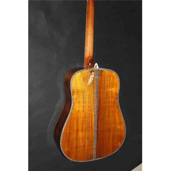 AAAA all solid koa wood guitar dreadnought body solid koa acoustic electric guitar abalone binding ebony fingerboard EMS