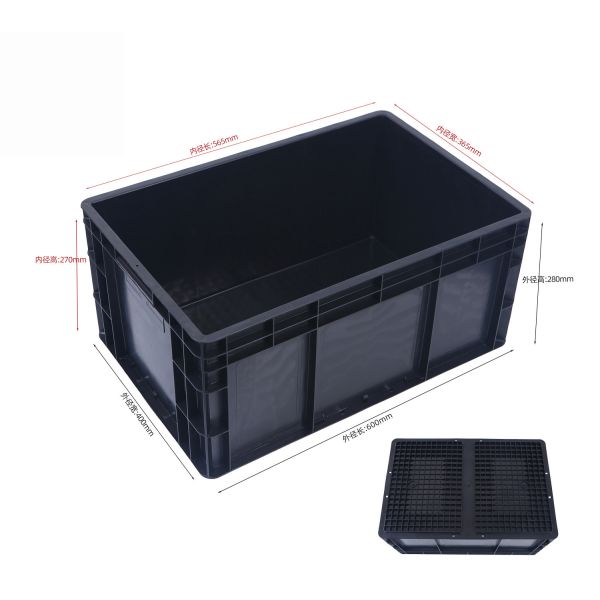 600*400*280mm Injection ESD Bin Box Antistatic Plastic Bins Turnover Box