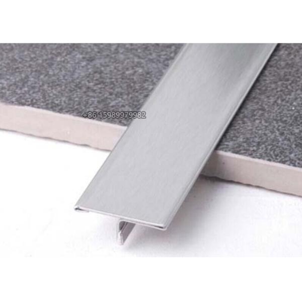 T Shaped 20mm Stainless Steel Tile Trim Glossy For Floor Covering Brushed