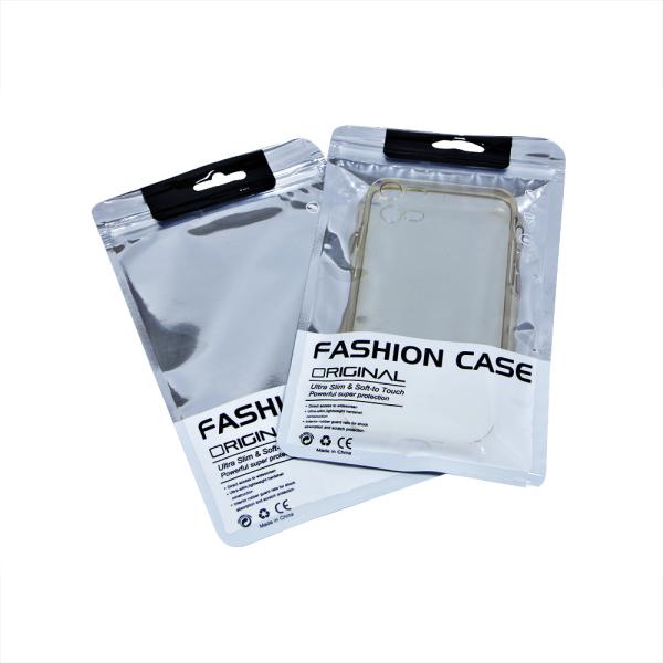 Custom Logo Silver Aluminum foil cable case packaging zipper bags for iPhone case packaging