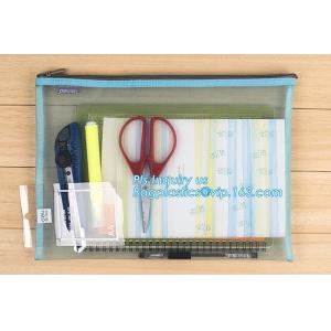 600D polyester portfolio file folder, file folder a4 size PVC mesh document bag
