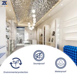 3D Water Ripple Board Eco Friendly Bamboo Charcoal Wood Veneer