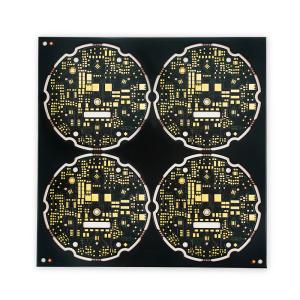 2 Layer Copper Printed Circuit Boards Cu Based ENIG PCB Black / Yellow