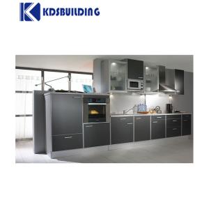 Fiberboard Modern Design Modular Custom Kitchen Black Cabinet With Clean Handle