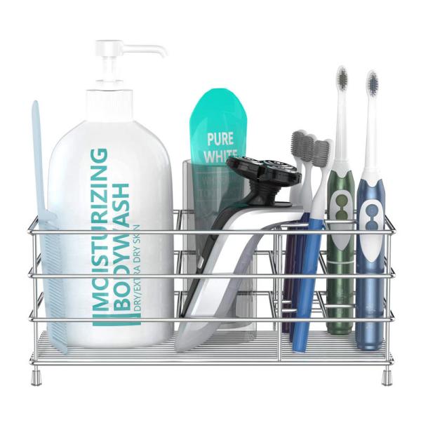 Durable Rust and Slip Resistant Toothbrush Holder Bathroom Accessories Organizer with 7 Slots