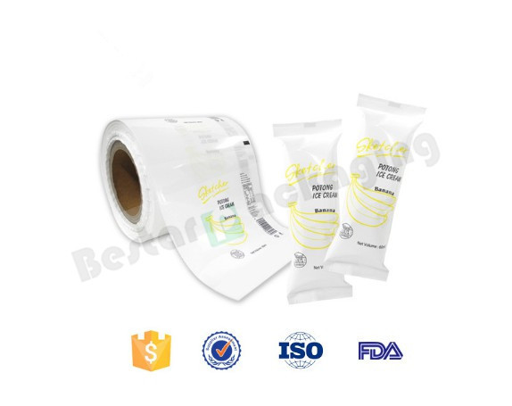 White flexible printing ice cream popsicle packaging roll film with bestar