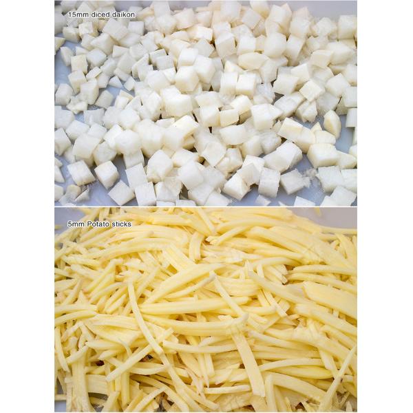 Double head vegetable cutting machine papaya chieh qua pumpkin wax gourd Ginger Potato Carrot radish Taro Sweet potato Yam onion Greens Lettuce Cao