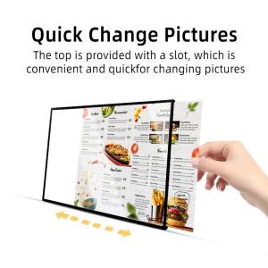 Aluminum Frame Rechargeable A4 Desktop Advertising Light Box Acrylic Flashing