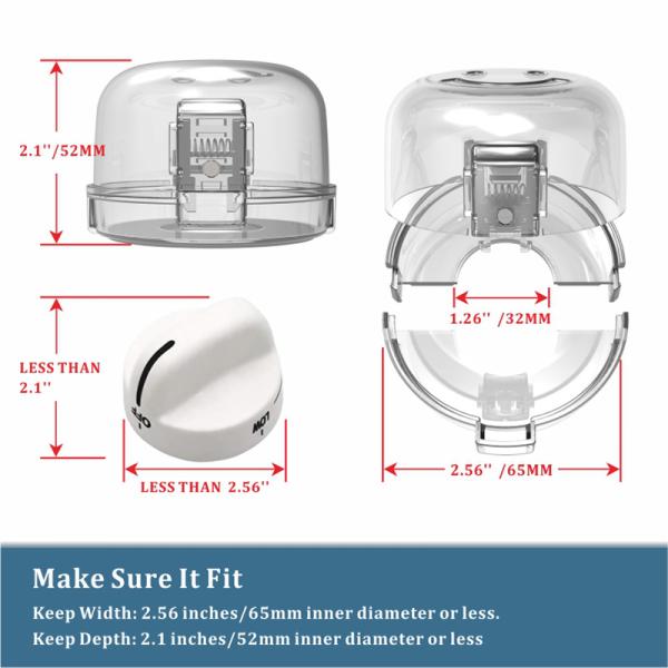 Adhesive Fixing Large Size Transparent Gas Oven Knob Safety Cover