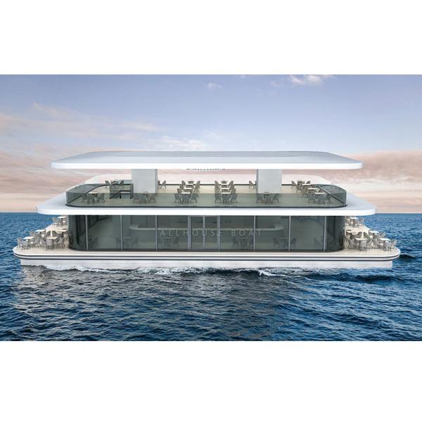 30m Length 15m Width Floating Restaurant Boat High Capacity for 200 People