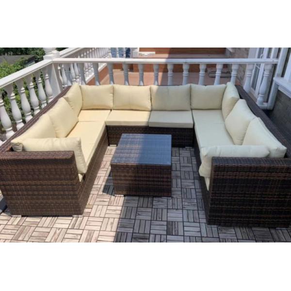 Rattan Lounge Sofa Set Outdoor Garden Patio Furniture Waterproof Sunproof Outdoor