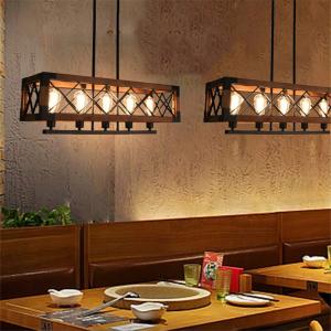 Retro Led Pendant Light American Nordic Loft Wood Pendant Light Indoor