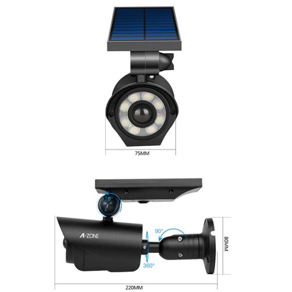 Motion Security Led Light Solar Powered 3.7V 2600mAh 3M PIR Detection Distance