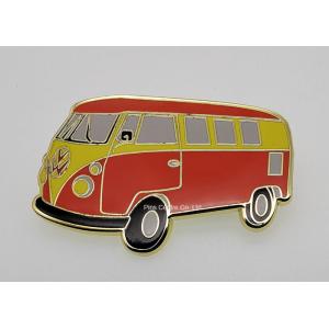 School Bus Brass Die Stamped 1/2" Hard Enamel Pin