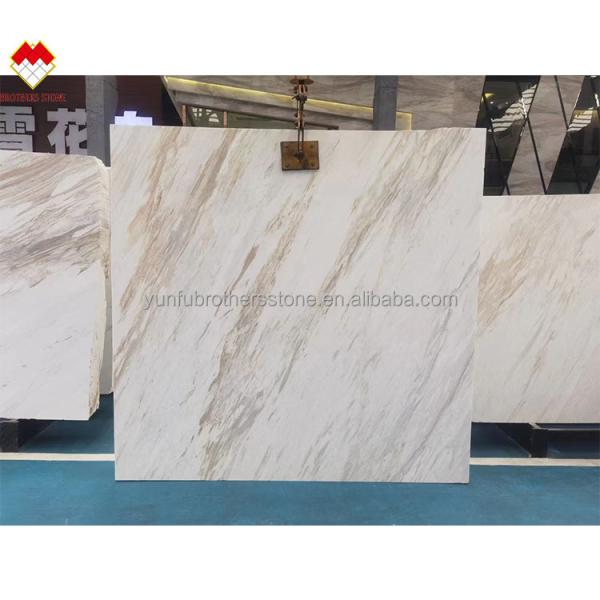 Customized Size Venus Gold Calacatta Marble Spiral Staircase Tread Indoor Modern LED Light and Anti-Slip Design