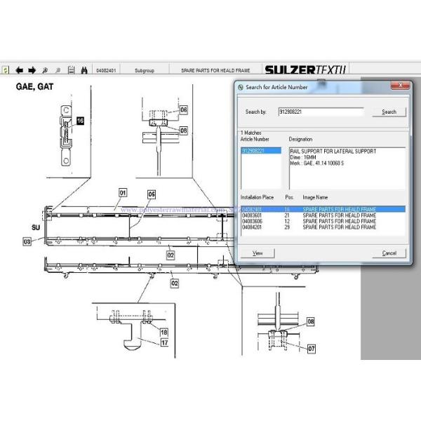 Rail Support 912-908-221 Textile Machinery Spare Parts D16MM Heald Frame Shed Formation Parts
