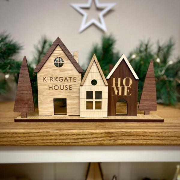 Personalised Houses Wooden Decor Set Modern Style Home