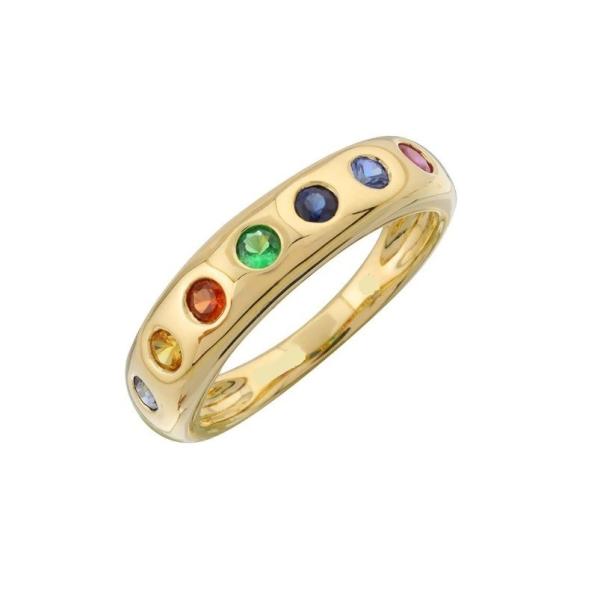 Buy Multi Color Stones Stacking Fashion Ring Jewelry for Girls in 925 Sterling Silver Band at wholesale prices