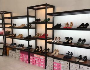 Quality Shopping Mall Shoe Display Equipment / Large Shoe Shelf Customized Modelling for sale