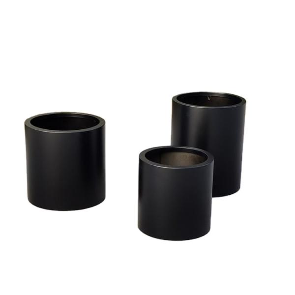 Different heights and sizes modern metal garden planter black small flower pot