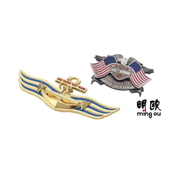 Anchor Shape Gold Color Anniversary Lapel Pins Soft Enamel Fill Logo