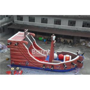 Attractive Commercial Inflatable Combo Pirate Ship , Bouncy Castle Slide With