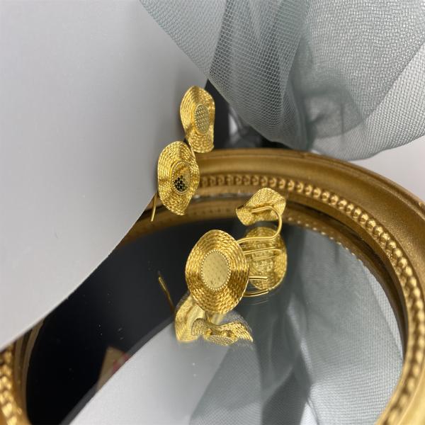 Minimalist 18K Gold Plumeria Flower Earrings