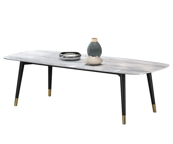 OEM Luxury Dining Table And Chair Set Sintered Stone Top Nordic Style