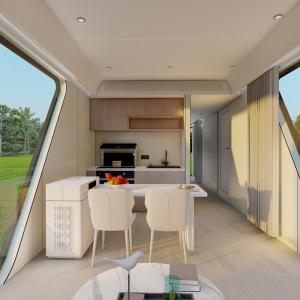 Insulated Waterproof Fireproof Space Capsule Home House with Materials and