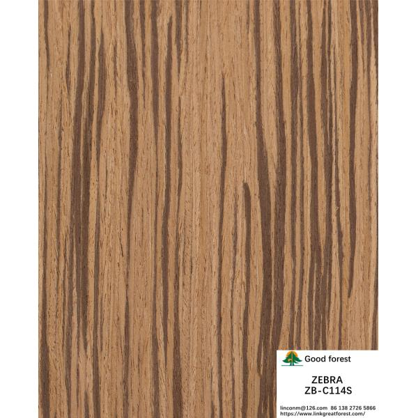Straight Zebra Reconstituted Wood Veneer Indoor Decorative Board 2500mm ZB-114S / 115S