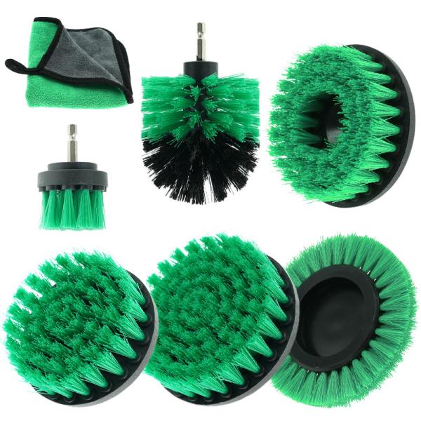 7PC Brush Cleaner Drill Electric Drill Scrubber Attachment Sweeper Window Gap Cleaning