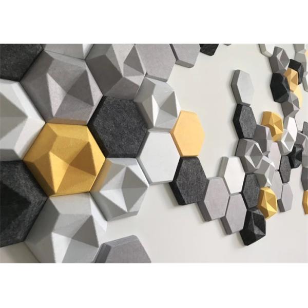 Decorative Sound Dampening Hexagonal Acoustic Panels 3d Music Studio 600mm * 600mm