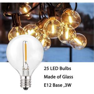 Ip44 Waterproof Solar G40 Outdoor LED Patio String Lights