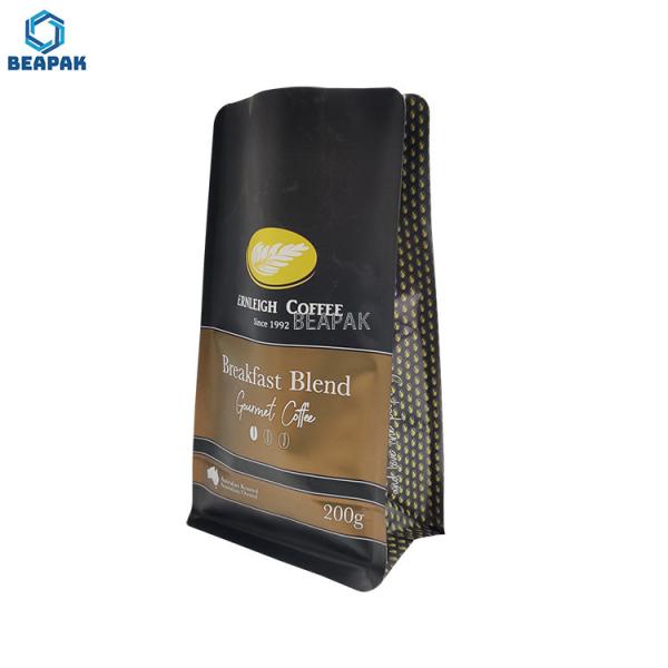 Buy Coffee Bean Moisture Proof Matte 200g Flat Bottom Pouches at wholesale prices