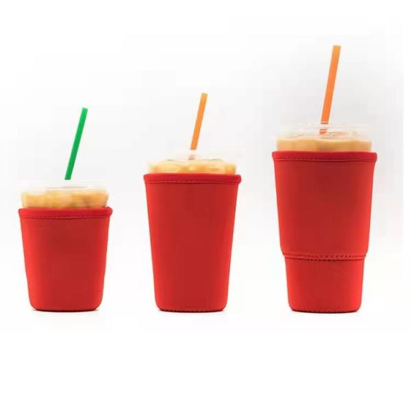 Factory price reusable Anti-hot Neoprene cup Sleeves Tumbler cup bottle holder RTS solid cup sleeve bottle cover holder