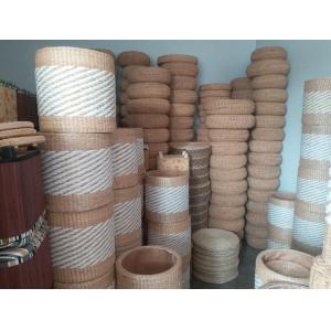 Natural Straw Household Storage Stool Grass Bamboo Woven Ottoman Box Eco