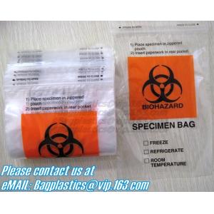 Biodegradable Material LDPE Biohazard Specimen Bag with Zipper, opaque Specimen