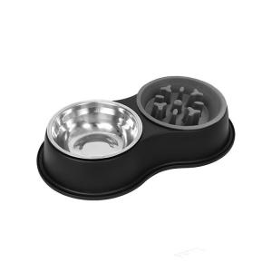 Stainless Steel Pet Slow Food Dog Bowl Detachable Water Bowl