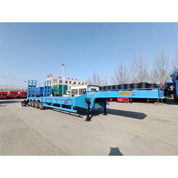 4 Axle 60T Low Bed Semi Trailer For Transporting Excavators