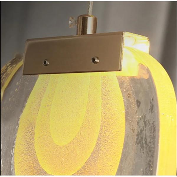 Nordic Light Luxury Designer LED Light Strip Crystal Glass Pendant Lamp For Living Room Dining Room Villa Staircase